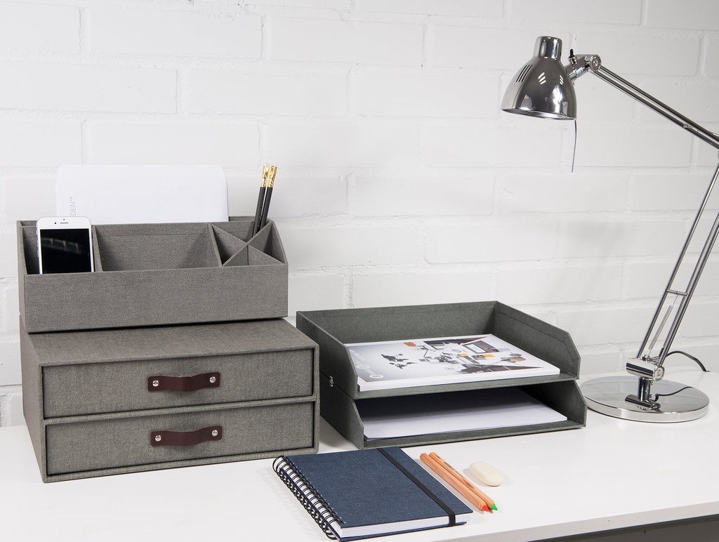 Förvaringsbox Birger 2 lådor canvas Grå