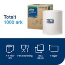 Rengöringsduk Mjuk Tork W1 380 meter Vit