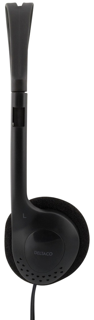 Hörlur HL-27 3,5mm svart 2 meter Deltaco