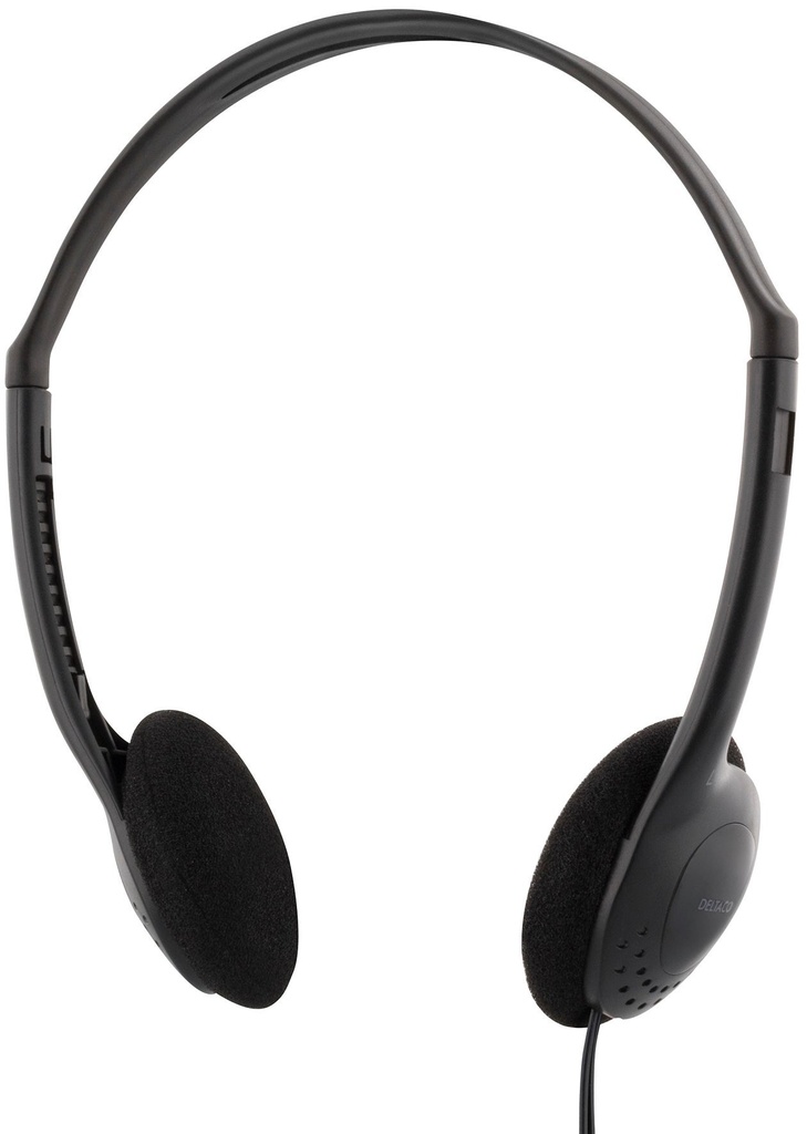 Hörlur HL-27 3,5mm svart 2 meter Deltaco