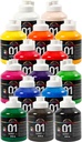 Akrylfärg blank 500ml mix 15 st/fp