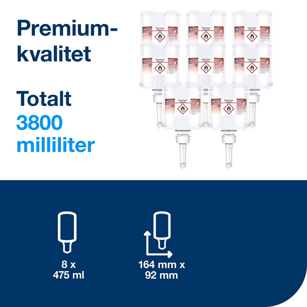 Toalettsitsrengöring Tork S2 475 ml 8 st/fp