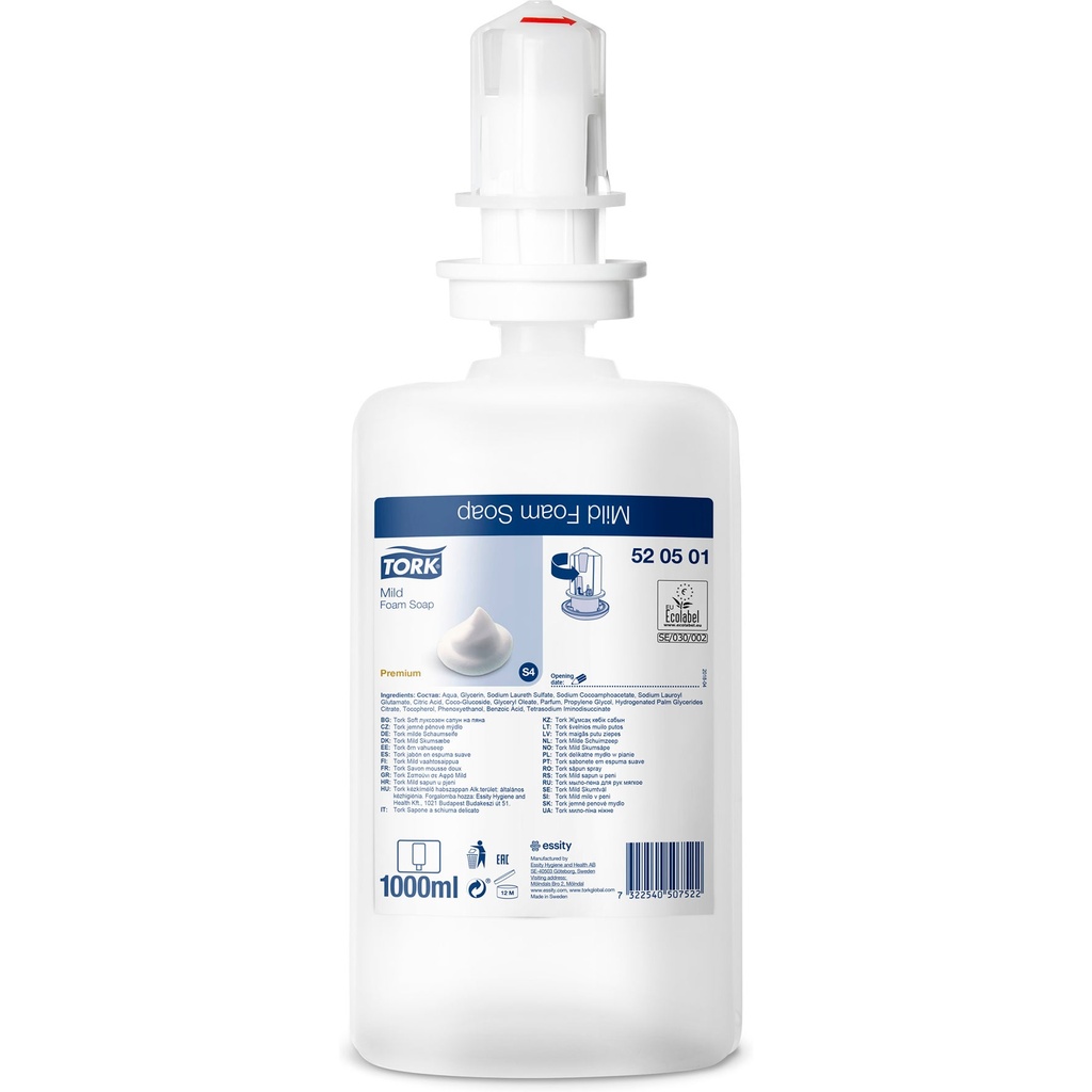 Skumtvål Mild Tork S4 1 liter