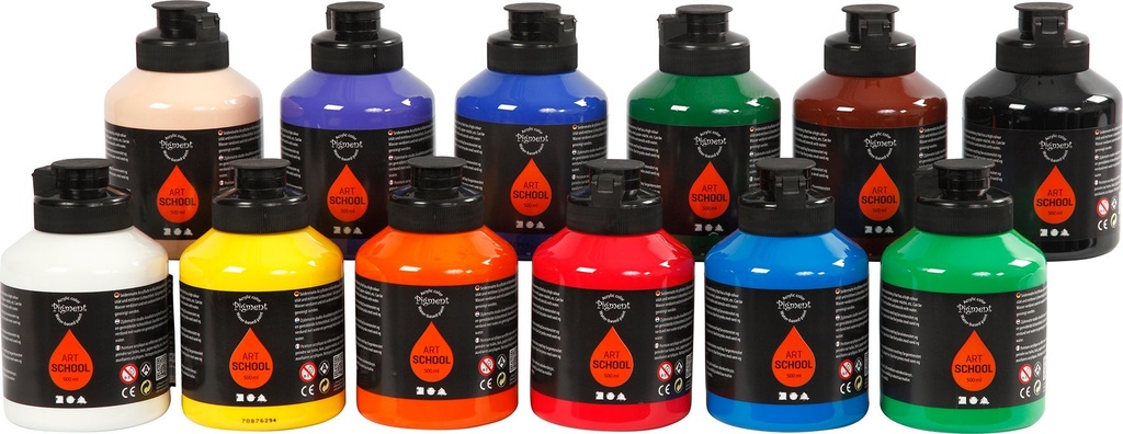 Akrylfärg Pigment 500ml 12st/fp