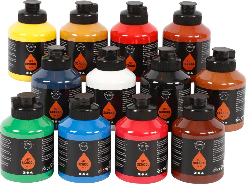 Akrylfärg Pigment 500ml 12st/fp