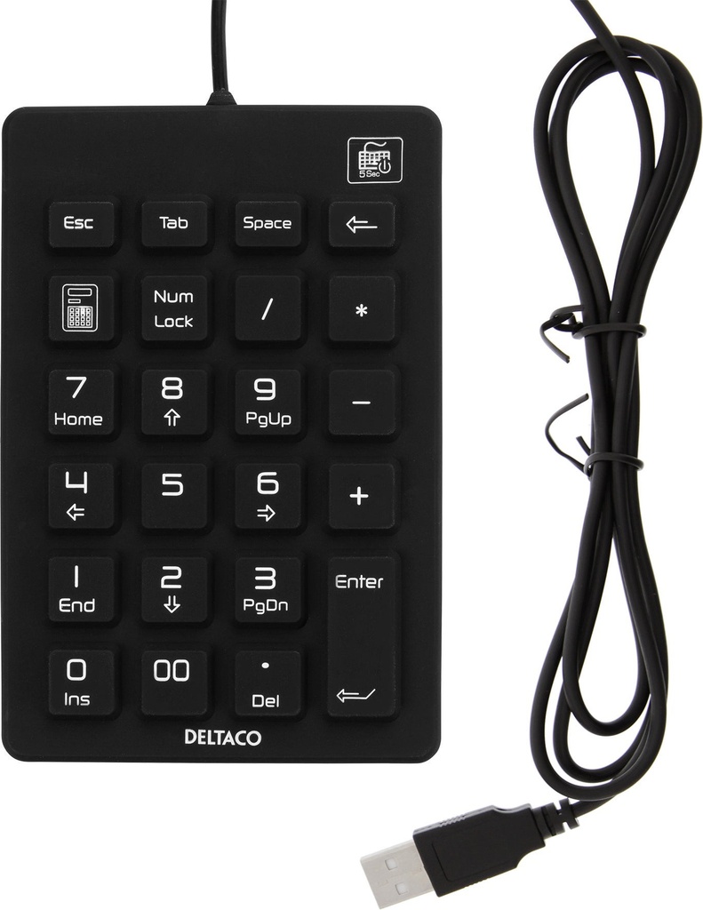 Numeriskt tangentbord IP68 Svart Deltaco