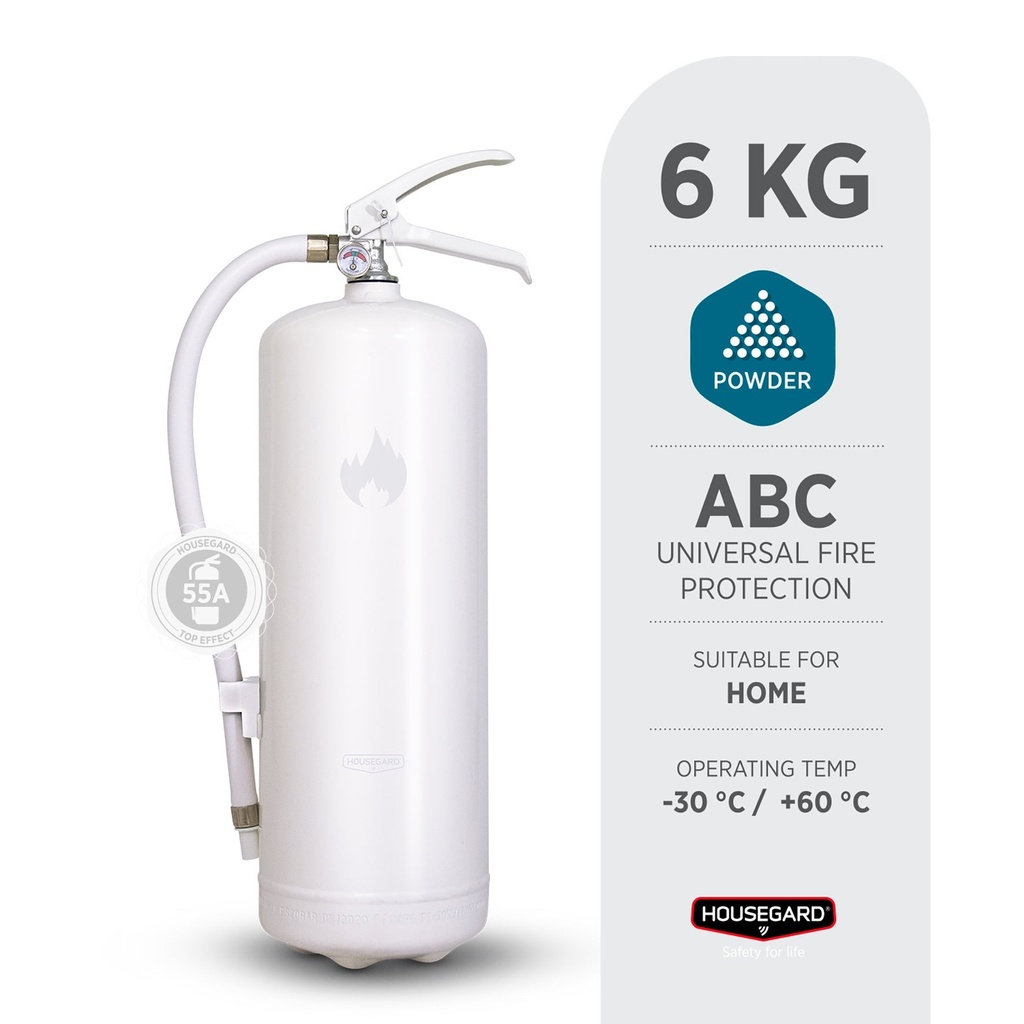 Pulversläckare 6 Kg Vit