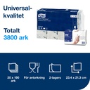 Pappershandduk Tork Mfold Uni H2 3800 st/bal