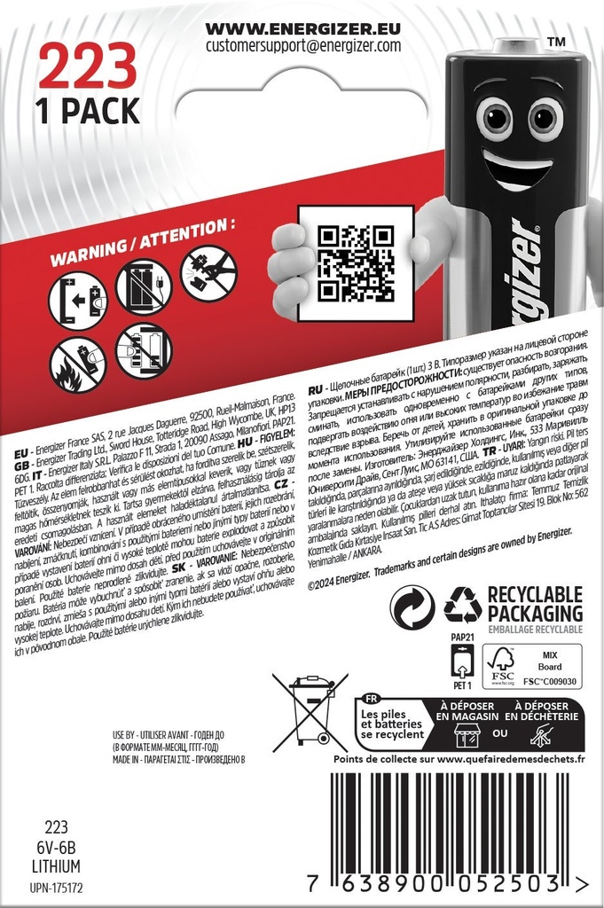Batteri Lithium 223 1-pack