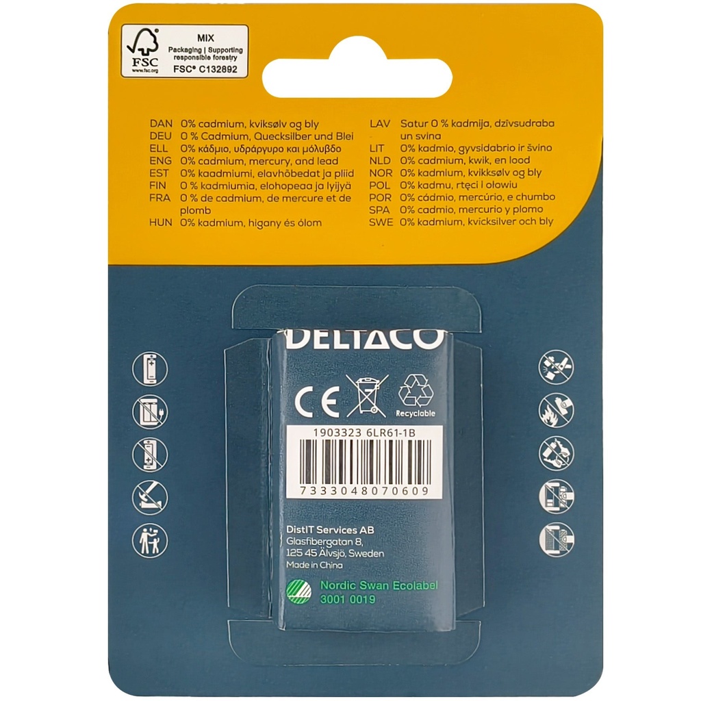 Batteri Ultimate Alkaline 9V-batteri 6LR61