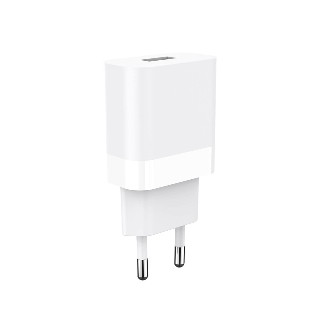 Laddare 1xUSB-A+Lightning 1 m vit