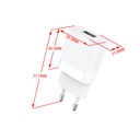 Laddare 1xUSB-A+Lightning 1 m vit