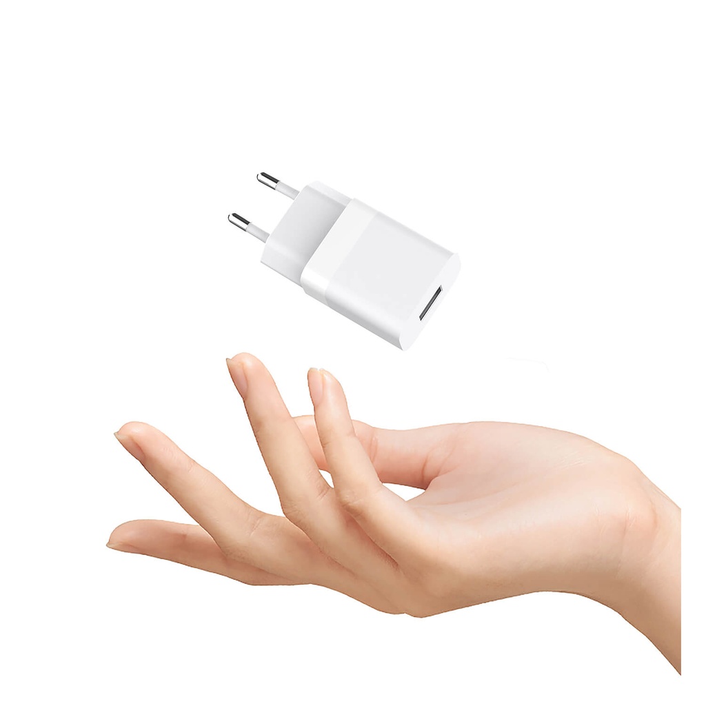 Laddare 1xUSB-A+Lightning 1 m vit