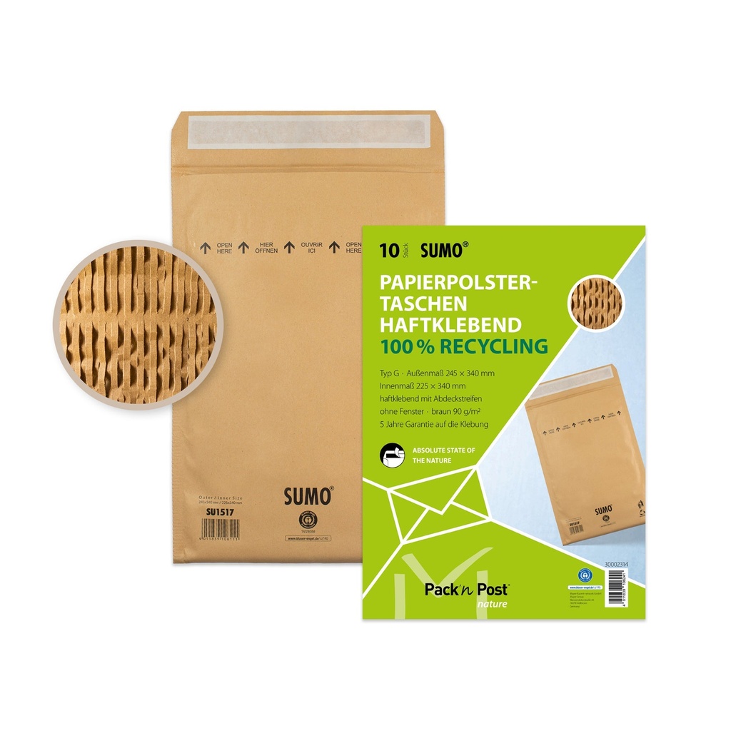 Vadderad påse SUMO 225x340 mm 10-pack