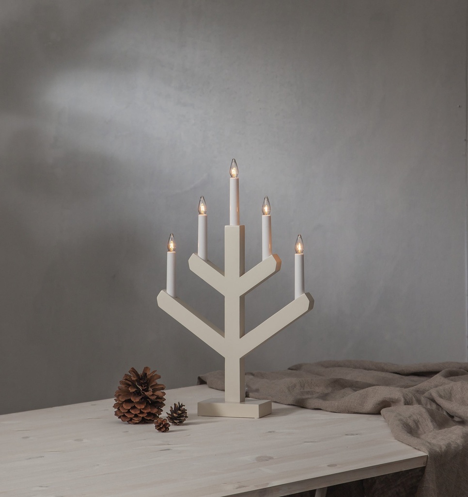 Ljusstake Vinga 5-armad Beige