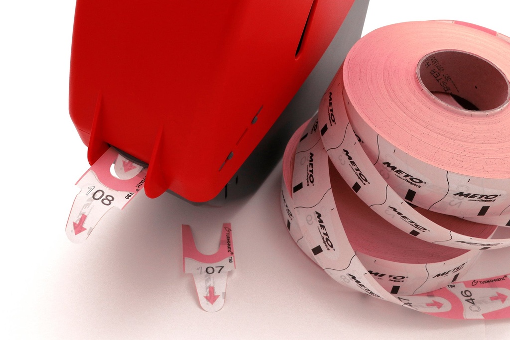 Nummerlappar T90 rosa 6 st/fp