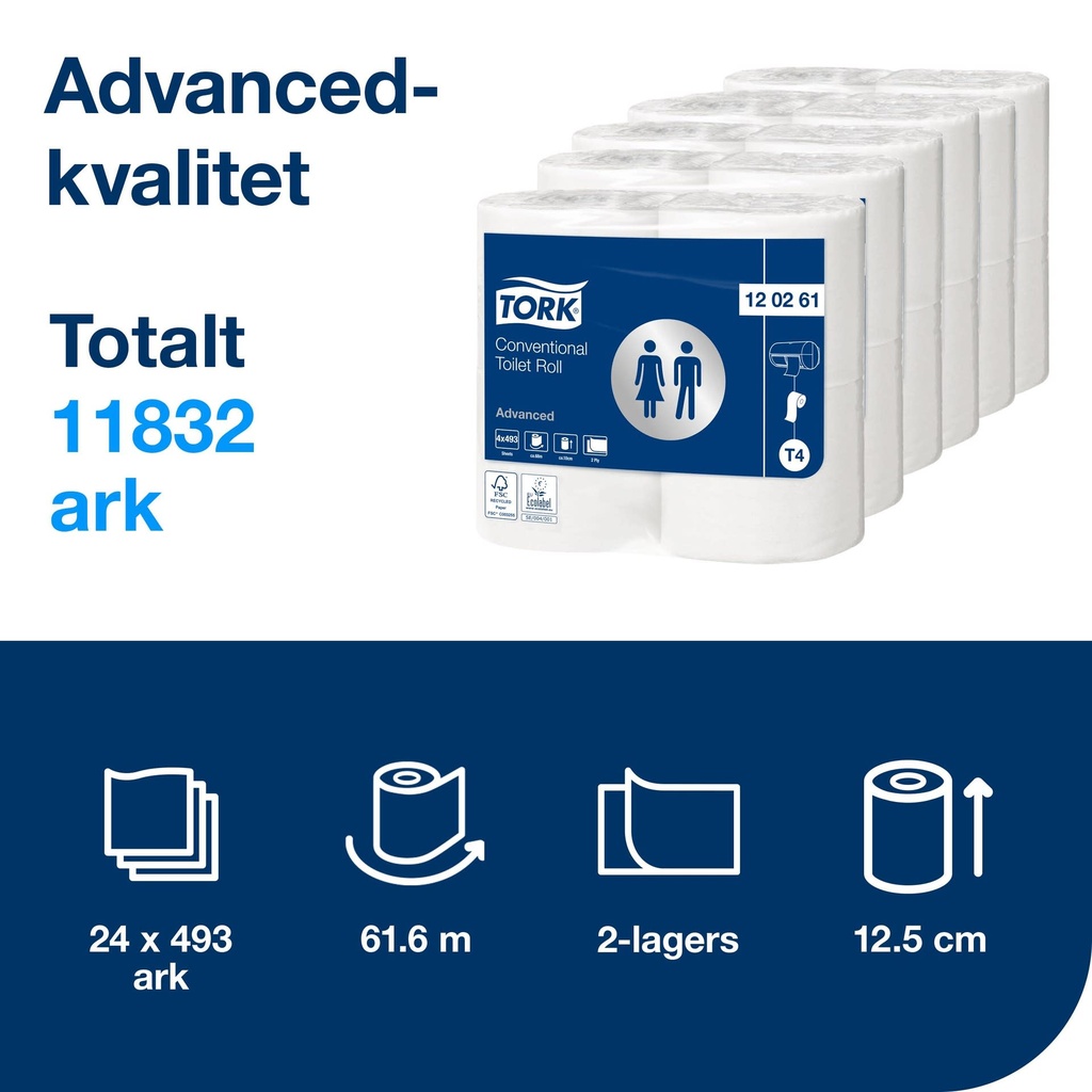 Toalettpapper Advanced Extra Långt T4 Tork