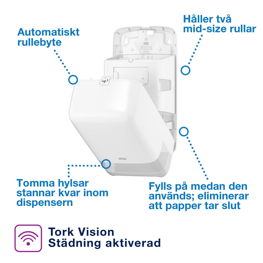 Dispenser Toalettpapper T6  Tork vit