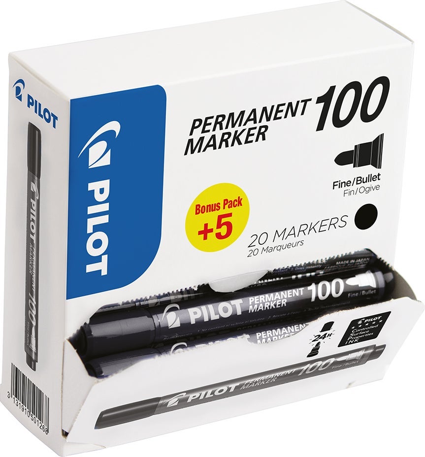 Märkpenna Pilot 100 svart 20fp