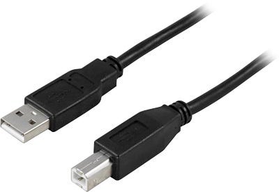 USB-2 kabel A-B svart 5,0 Meter