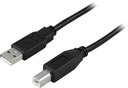 USB-2 kabel A-B svart 5,0 Meter