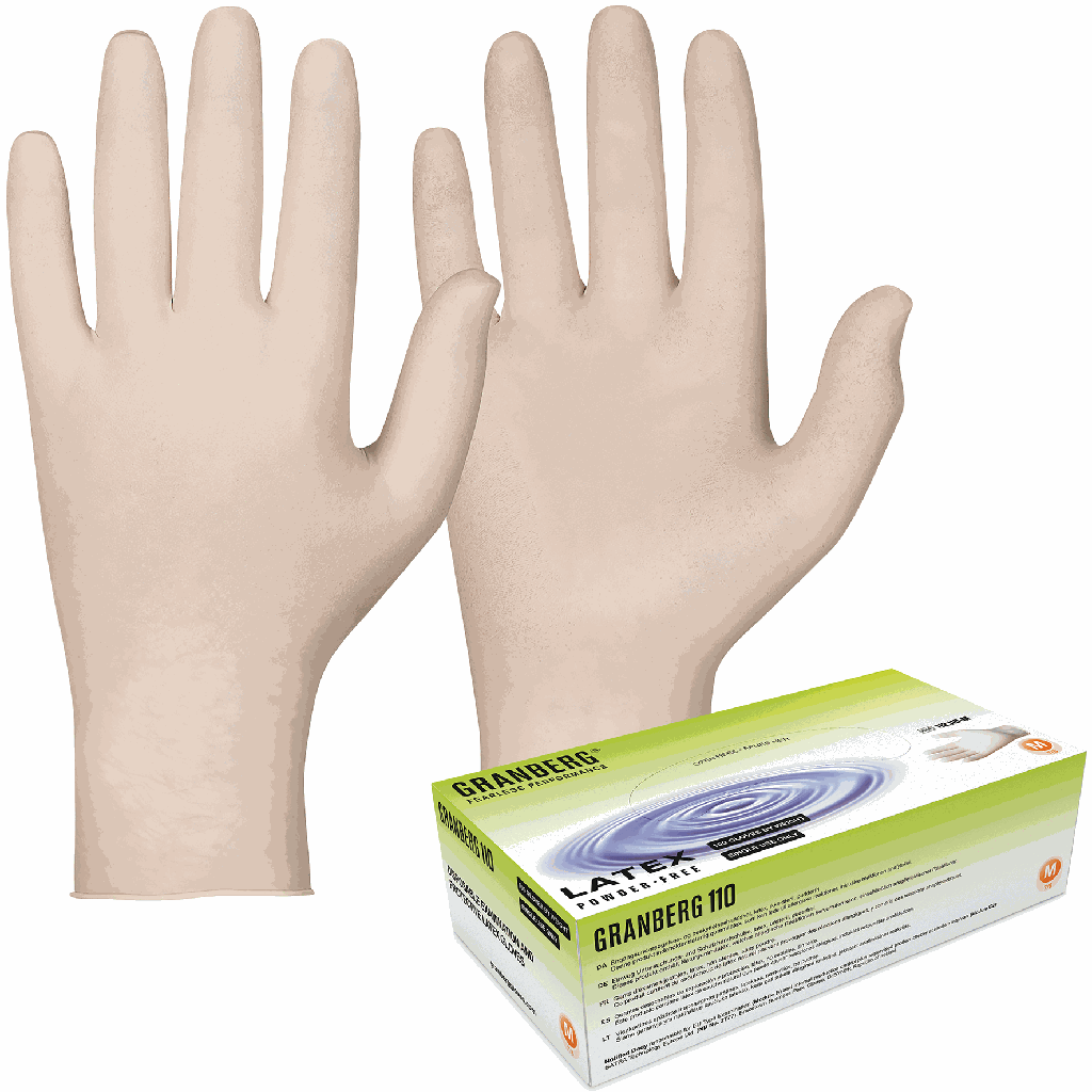 Engångshandske Latex puderfri M 100 st/fp