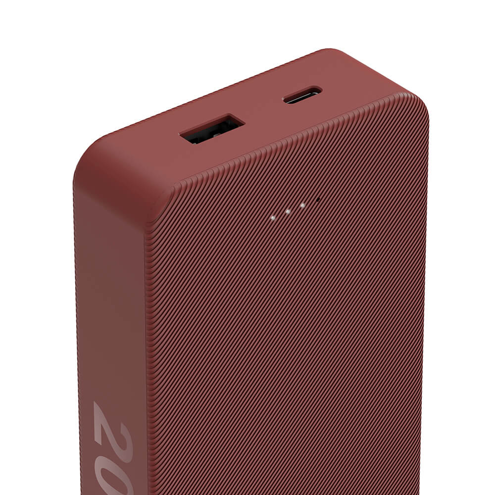 Powerbank 20000mAh USB-C+A Röd