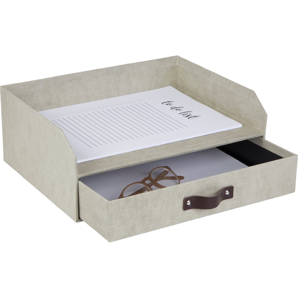 Brevkorg Bigso Walter med låda canvas linen