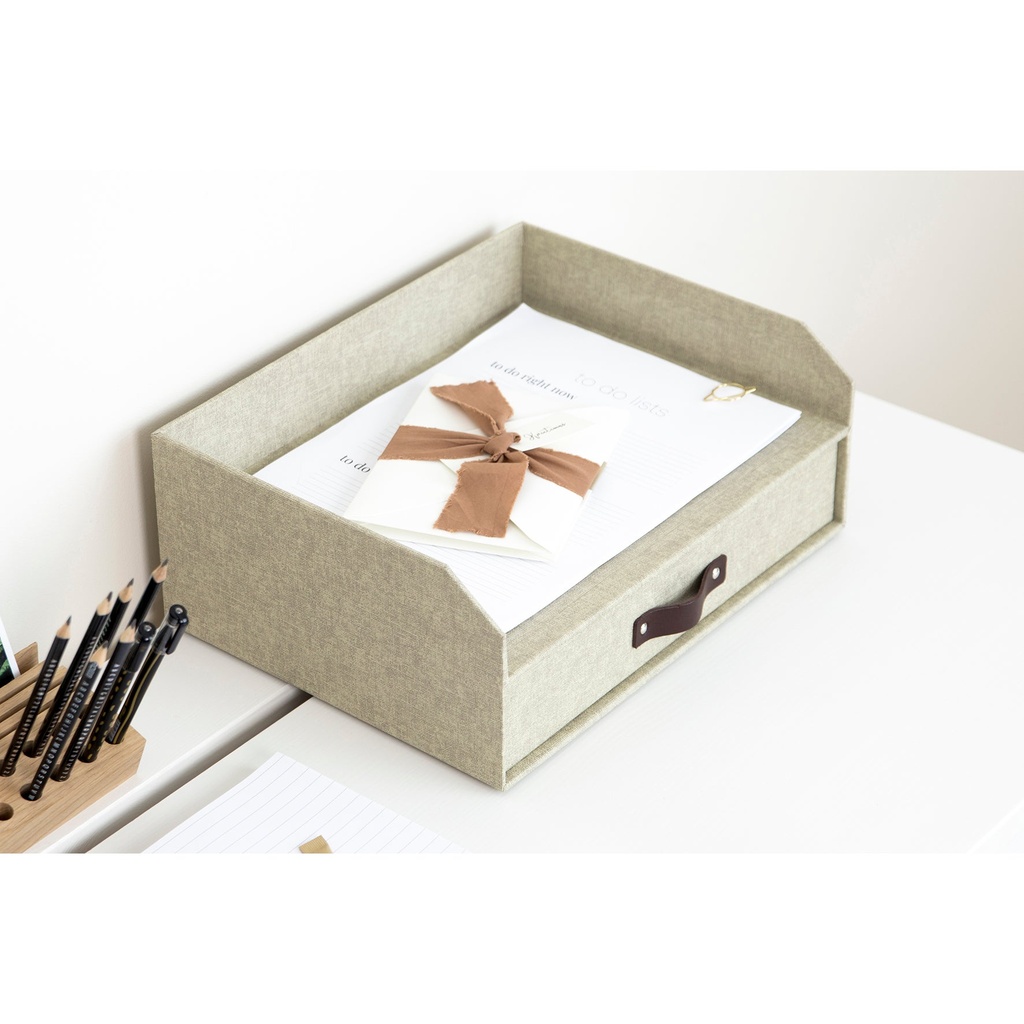 Brevkorg Bigso Walter med låda canvas linen