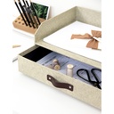 Brevkorg Bigso Walter med låda canvas linen