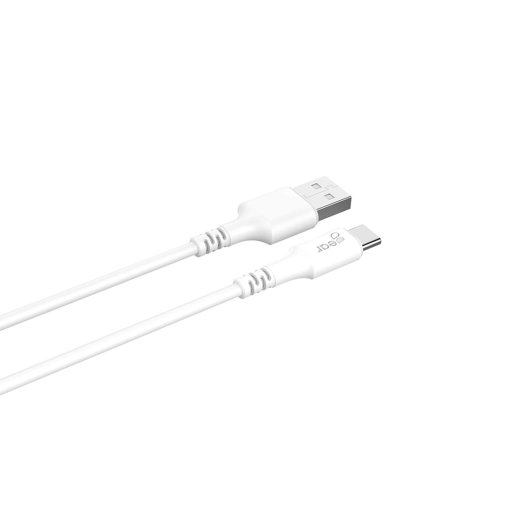 Laddkabel USB-A till USB-C 2.0 1 m vit 