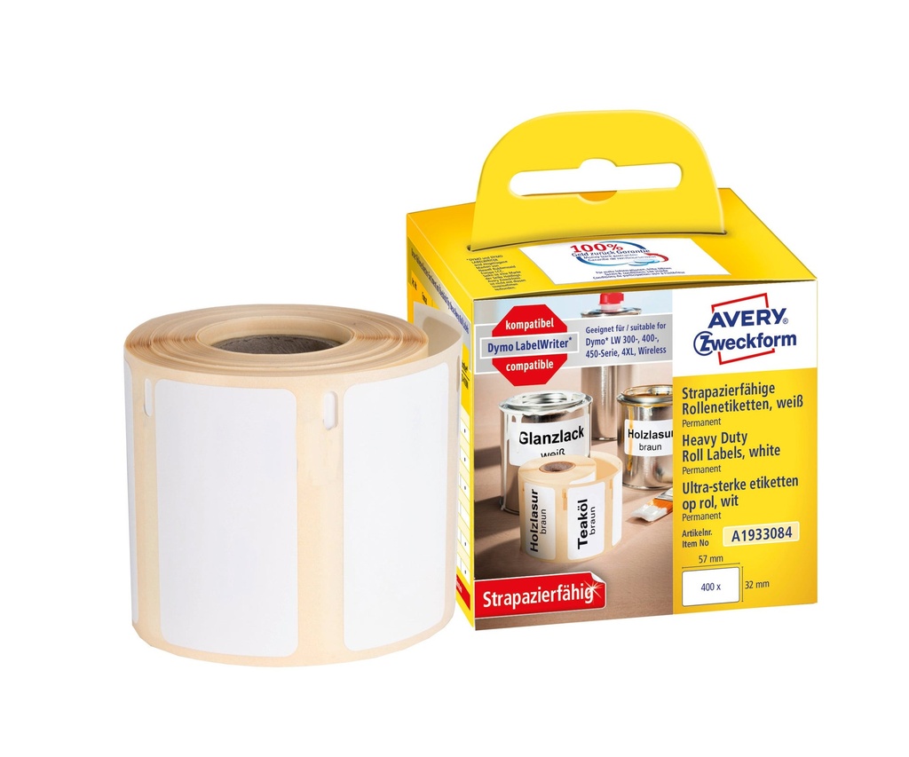 Etikett Avery durable 57 x 32 mm 400 st/fp