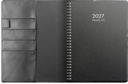 Kalender 2027 Weekly A5 svart konstläder