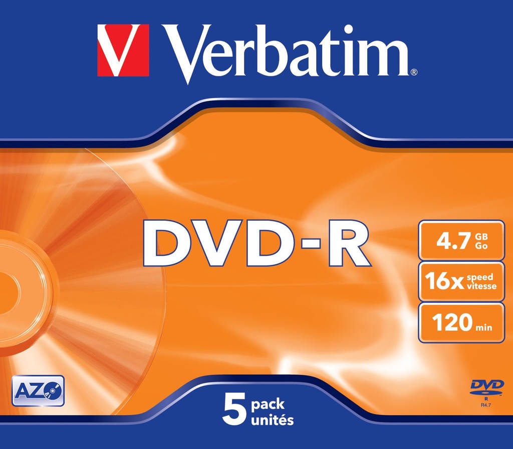 DVD-R Verbatim 16x Jewel 5 st/fp