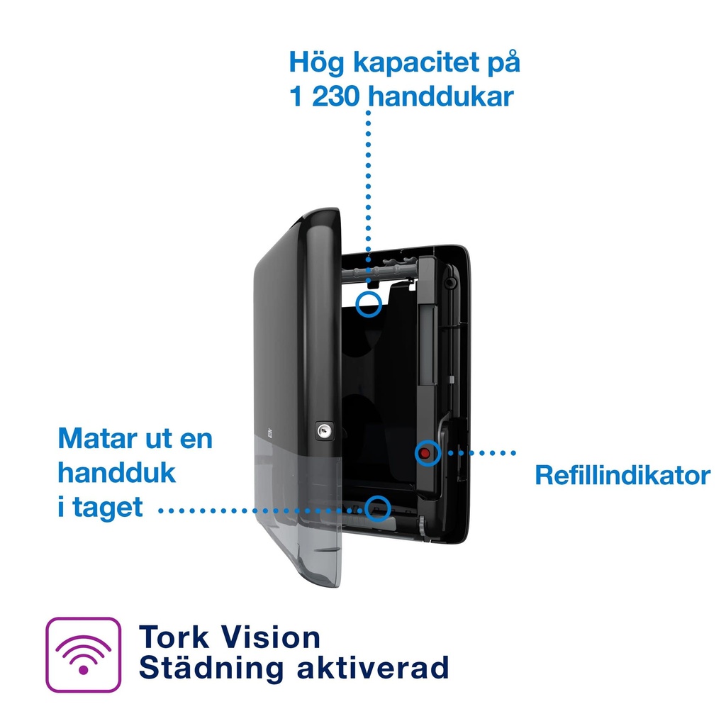 Dispenser Handduk Mini PeakServe Svart Tork