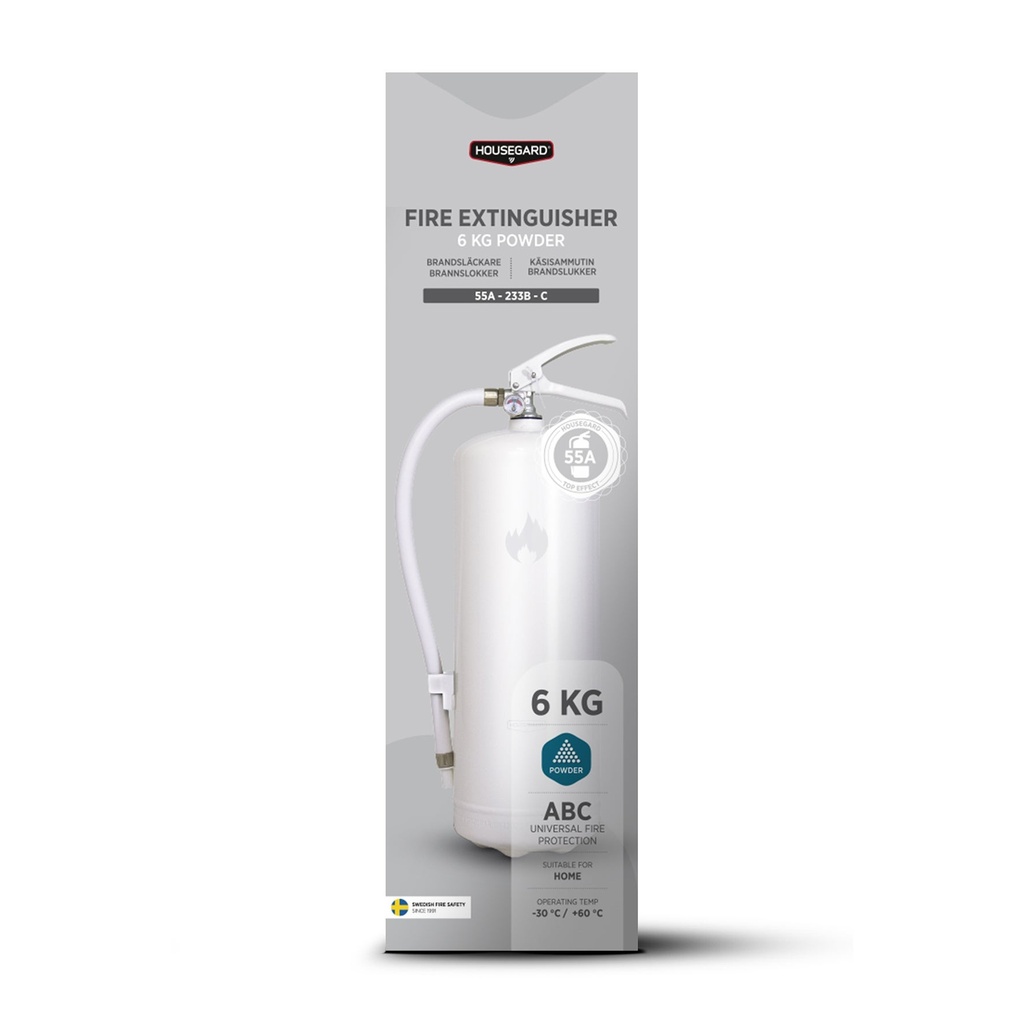 Pulversläckare 6 Kg Vit