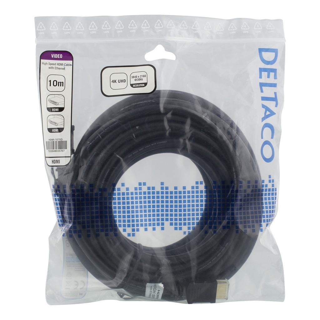 HDMI-kabel 10 meter Ethernet 4K