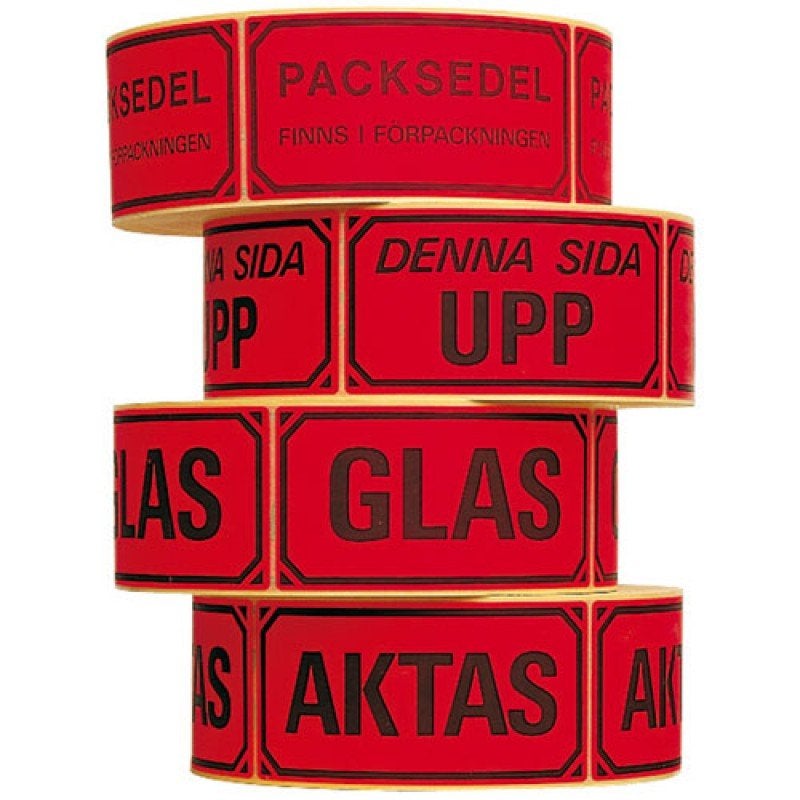 Varningsetikett Glas 1000/rl
