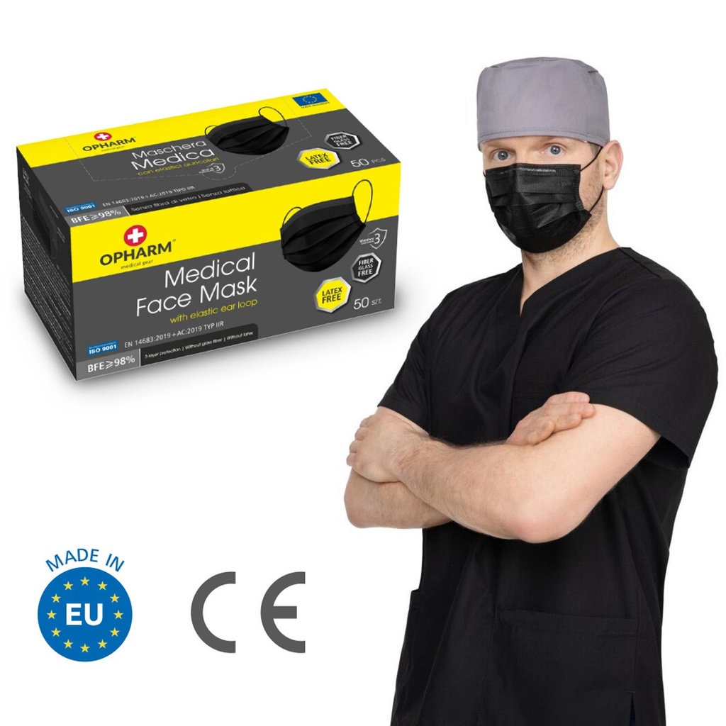 Munskydd IIR Opharm 50-pack svart