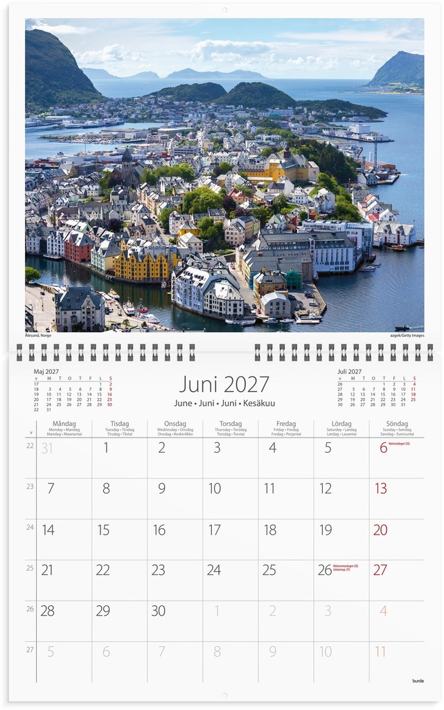 Väggkalender 2027 Scandinavia Burde