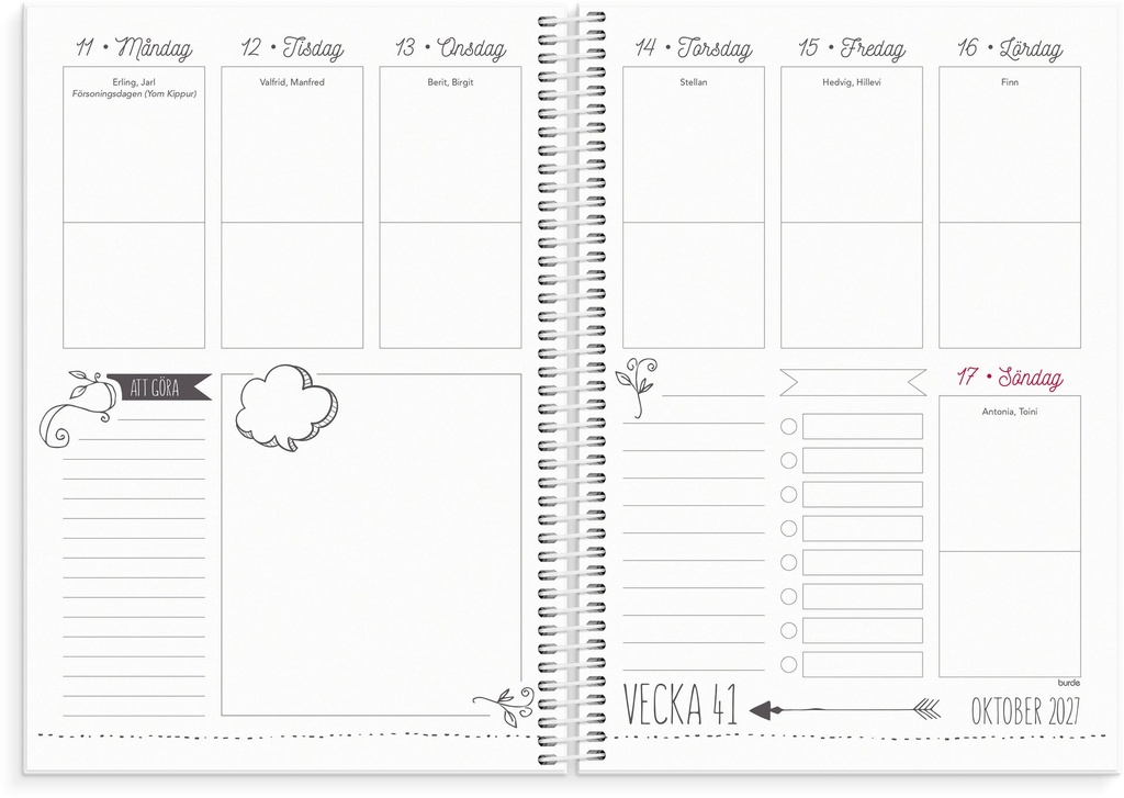 Kalender Doodle 2027 Burde