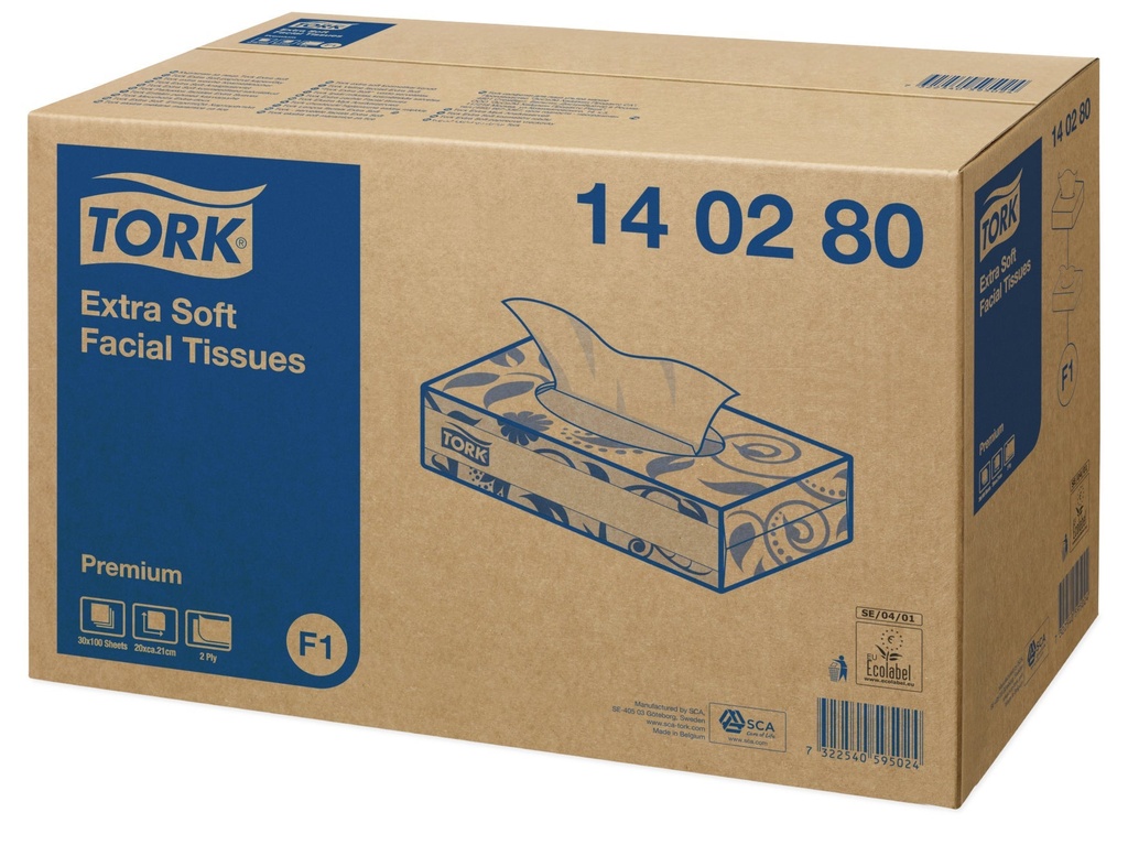 Ansiktsservett Tork F1 100 st/ask
