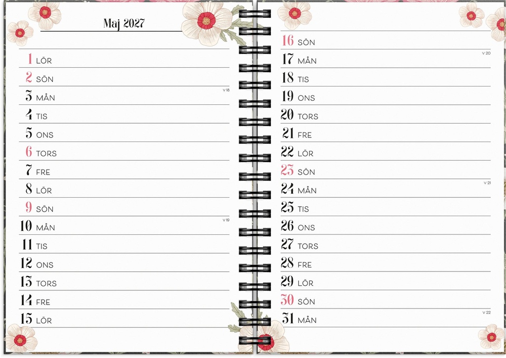 Life Planner Floral 2027 Burde