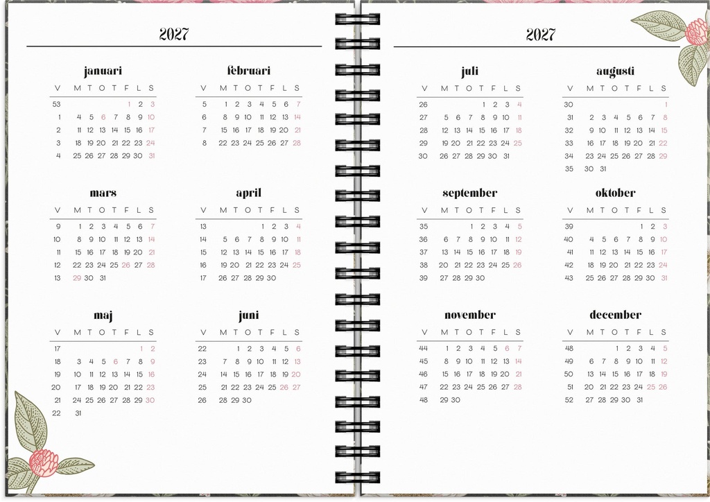 Life Planner Floral 2027 Burde