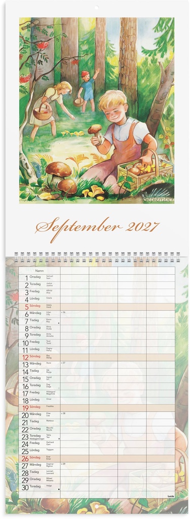 Familjekalender 2027 Kerstin Frykstrand Burde