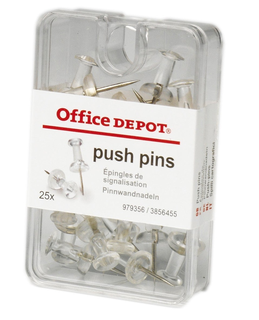 Kartnålar Push-pin transparent 25 st/fp