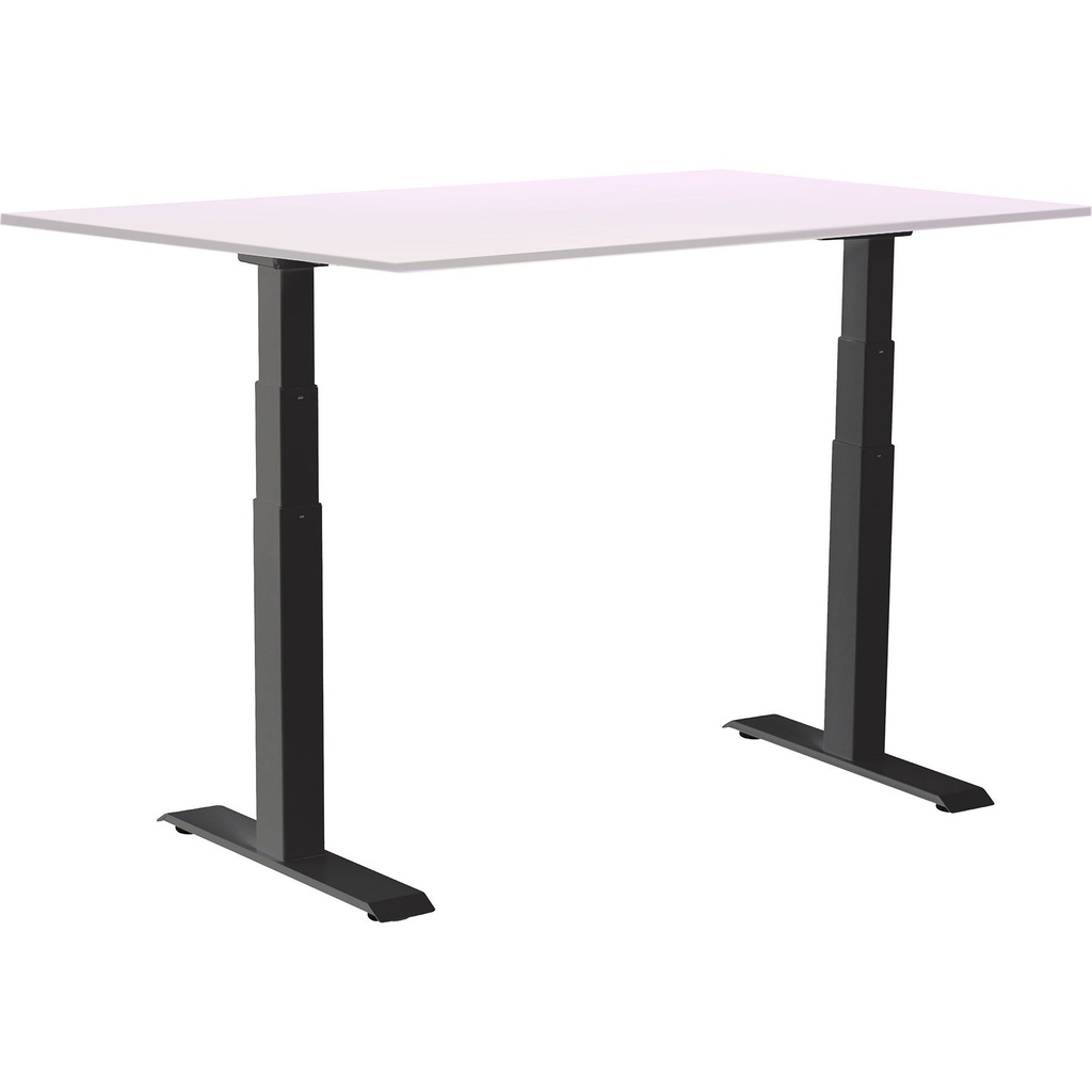 Skrivbord el Easydesk Adapt VI vit/svart 120x80 cm