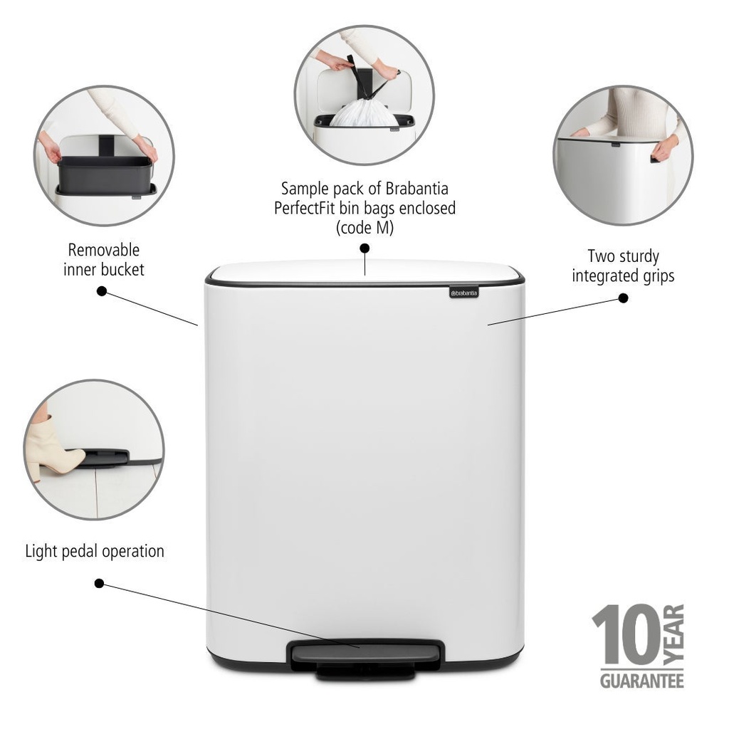 Pedalhink Bo 60 liter Vit