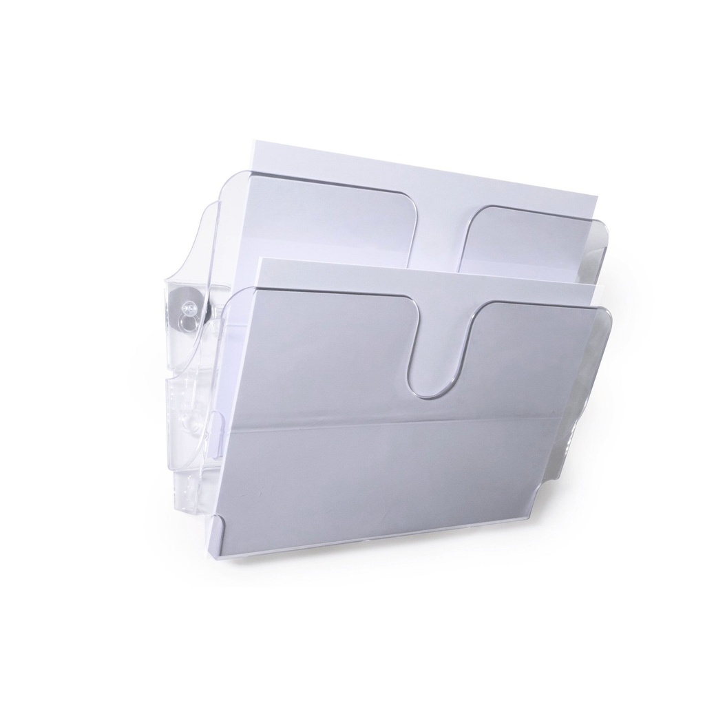 Broschyrställ vägg 2A4L magnetiskt transparent 2-pack
