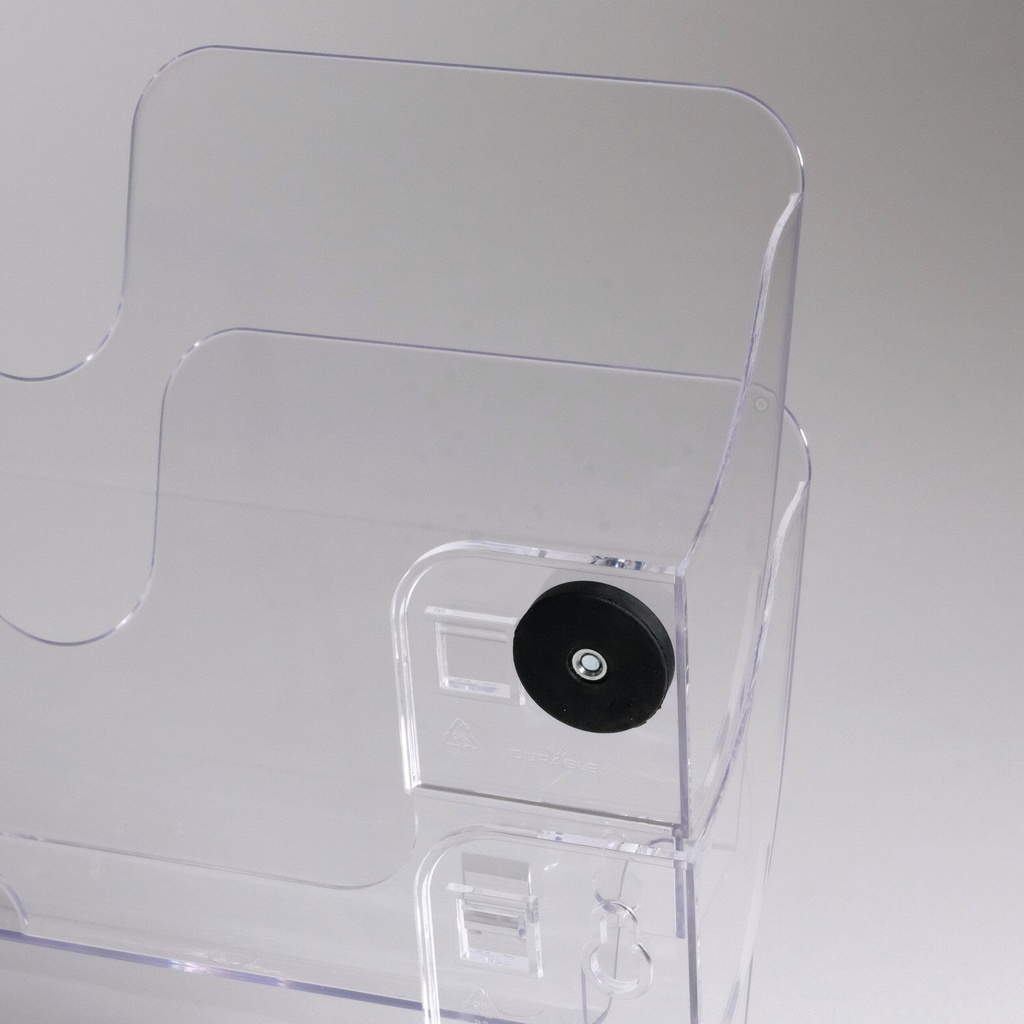 Broschyrställ vägg 2A4L magnetiskt transparent 2-pack